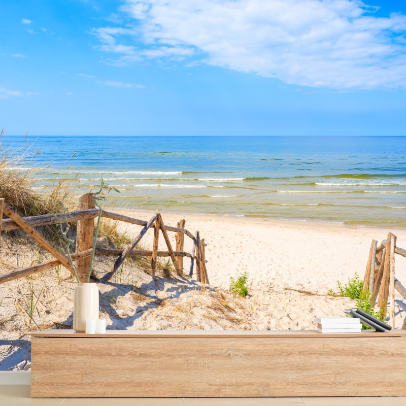 Carta da parati ingresso alla spiaggia di Lubiatowo sul Mar Baltico