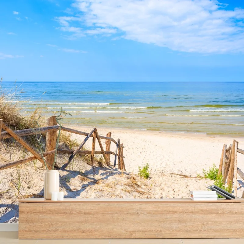 Carta da parati ingresso alla spiaggia di Lubiatowo sul Mar Baltico