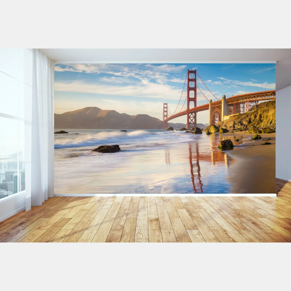 Carta da parati tramonto sul Golden Gate a San Francisco • Wallissimo® Carta da parati tramonto sul Golden Gate a San Francisco • Wallissimo®