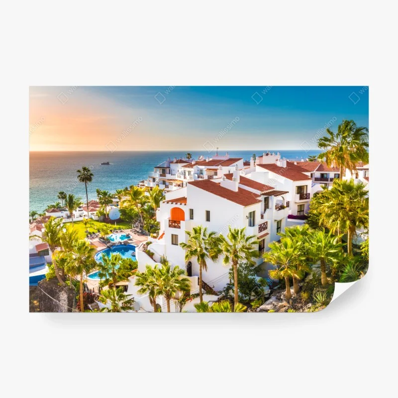 Carta da parati paesaggio costiero di Tenerife al tramonto