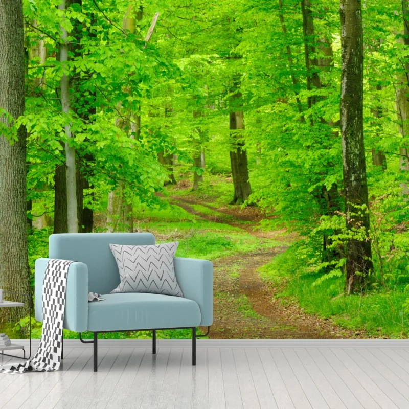 Carta da parati sentiero nel bosco primaverile