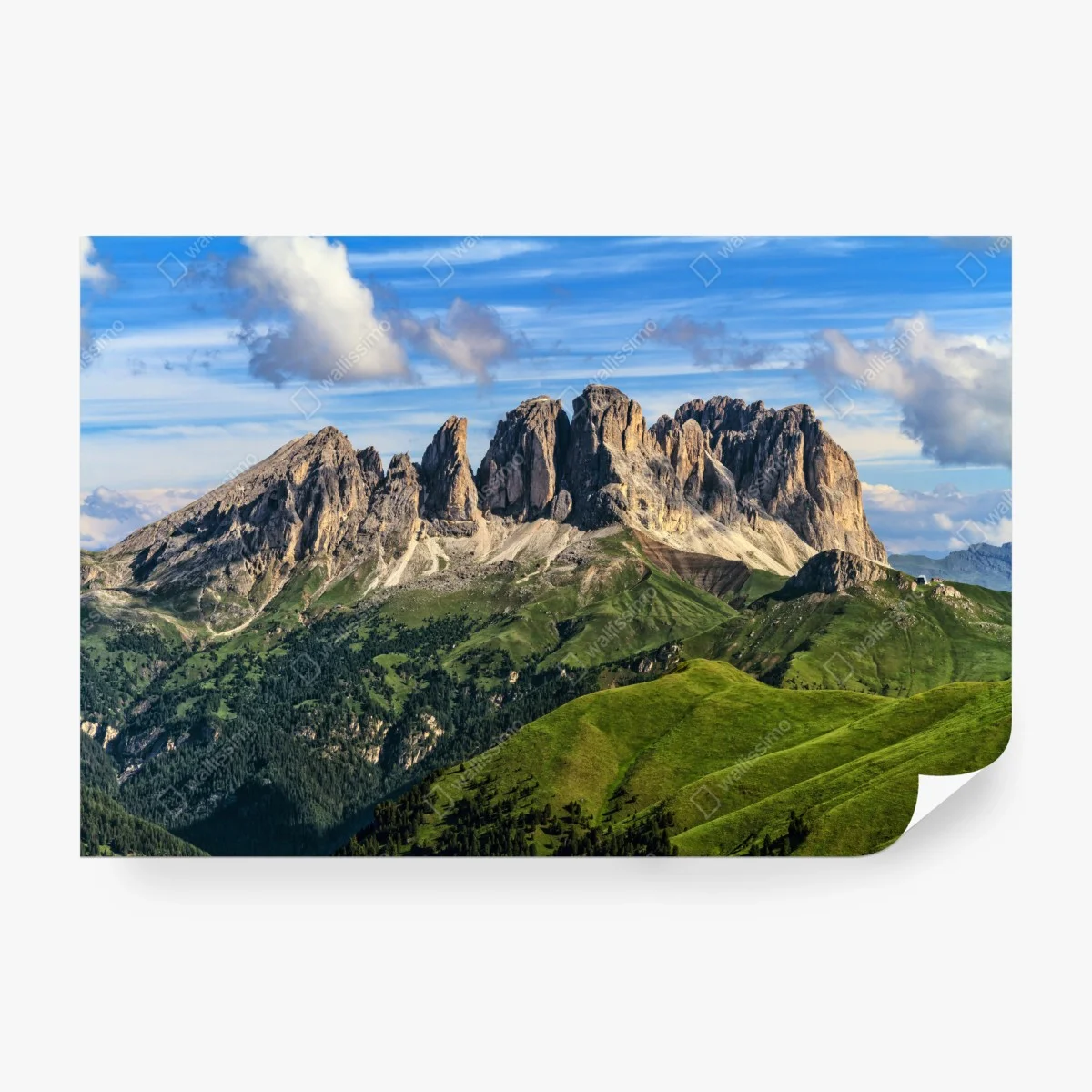 Carta da parati maestoso paesaggio alpino delle Dolomiti • Wallissimo®