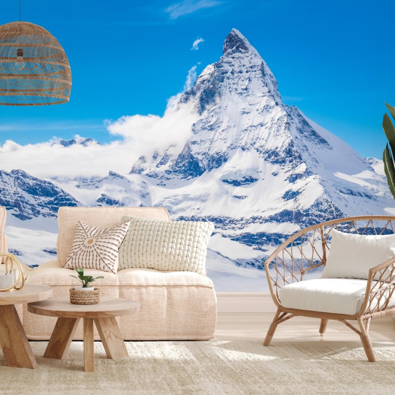 Carta da parati panorama innevato del Cervino dal Gornergrat