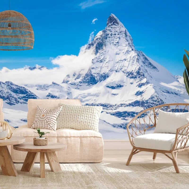 Carta da parati panorama innevato del Cervino dal Gornergrat