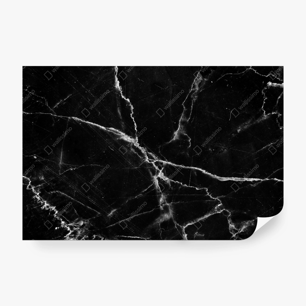 Carta da parati marmo nero venato sofisticato • Wallissimo®