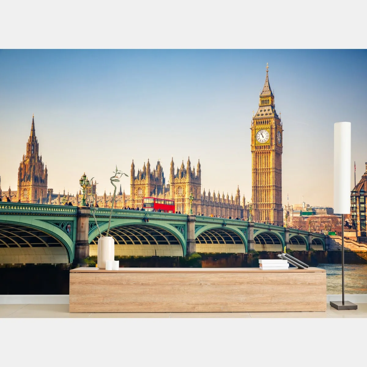 Carta da parati panorama iconico di Londra con Big Ben e Palazzo di Westminster • Wallissimo® Carta da parati panorama iconico di Londra con Big Ben e Palazzo di Westminster • Wallissimo®