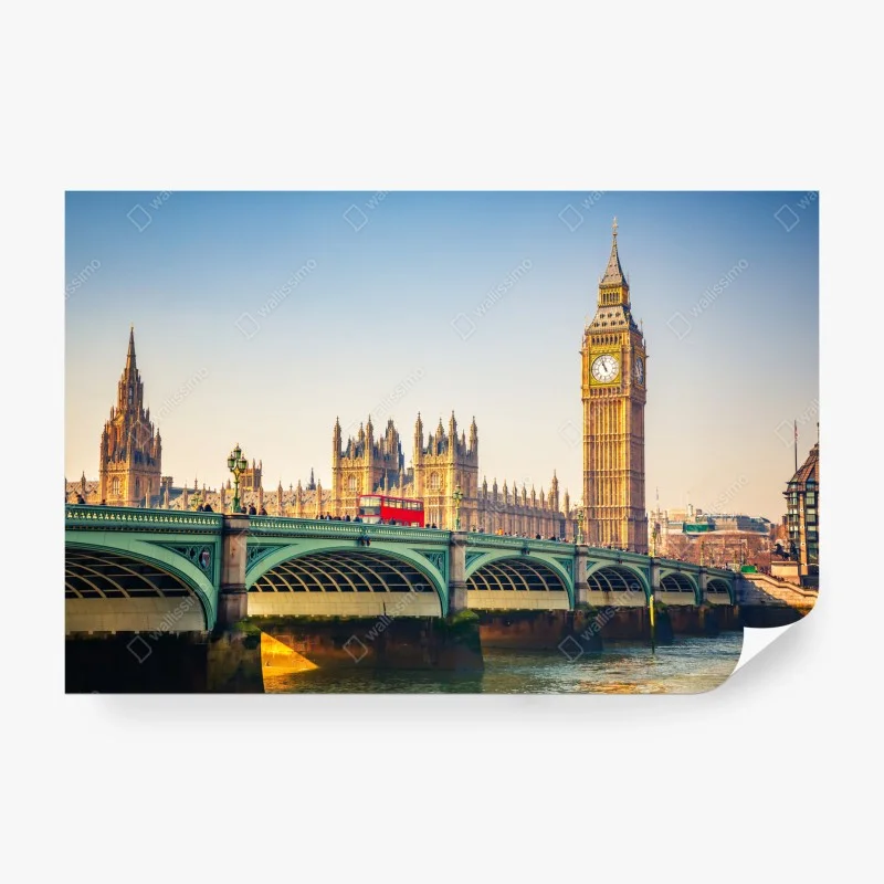Carta da parati panorama iconico di Londra con Big Ben e Palazzo di Westminster
