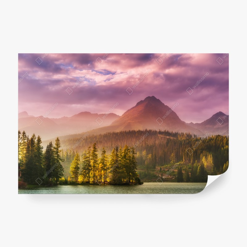 Carta da parati tramonto magico a Štrbské Pleso