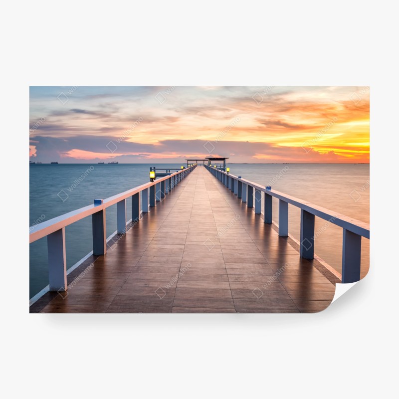 Carta da parati passerella sul mare al tramonto