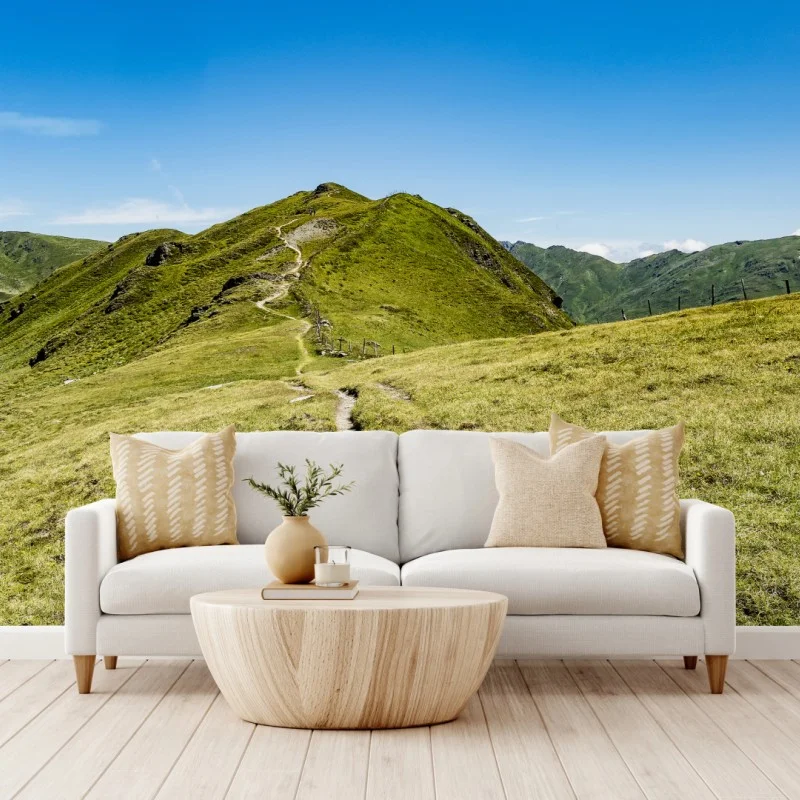 Carta da parati paesaggio con sentiero alpino nello Zillertal, Austria