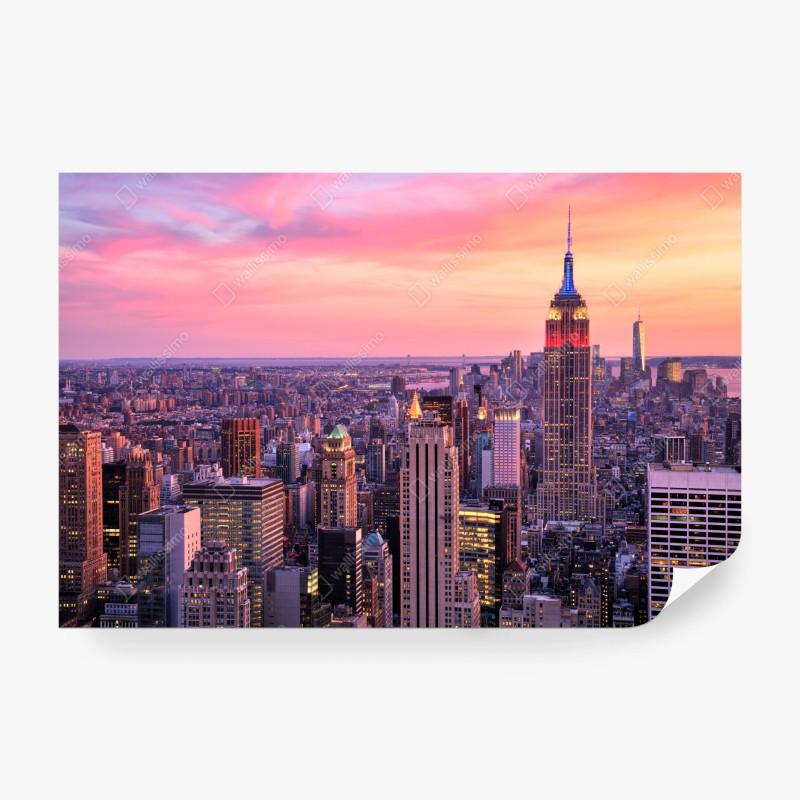 Carta da parati tramonto su New York con Empire State Building