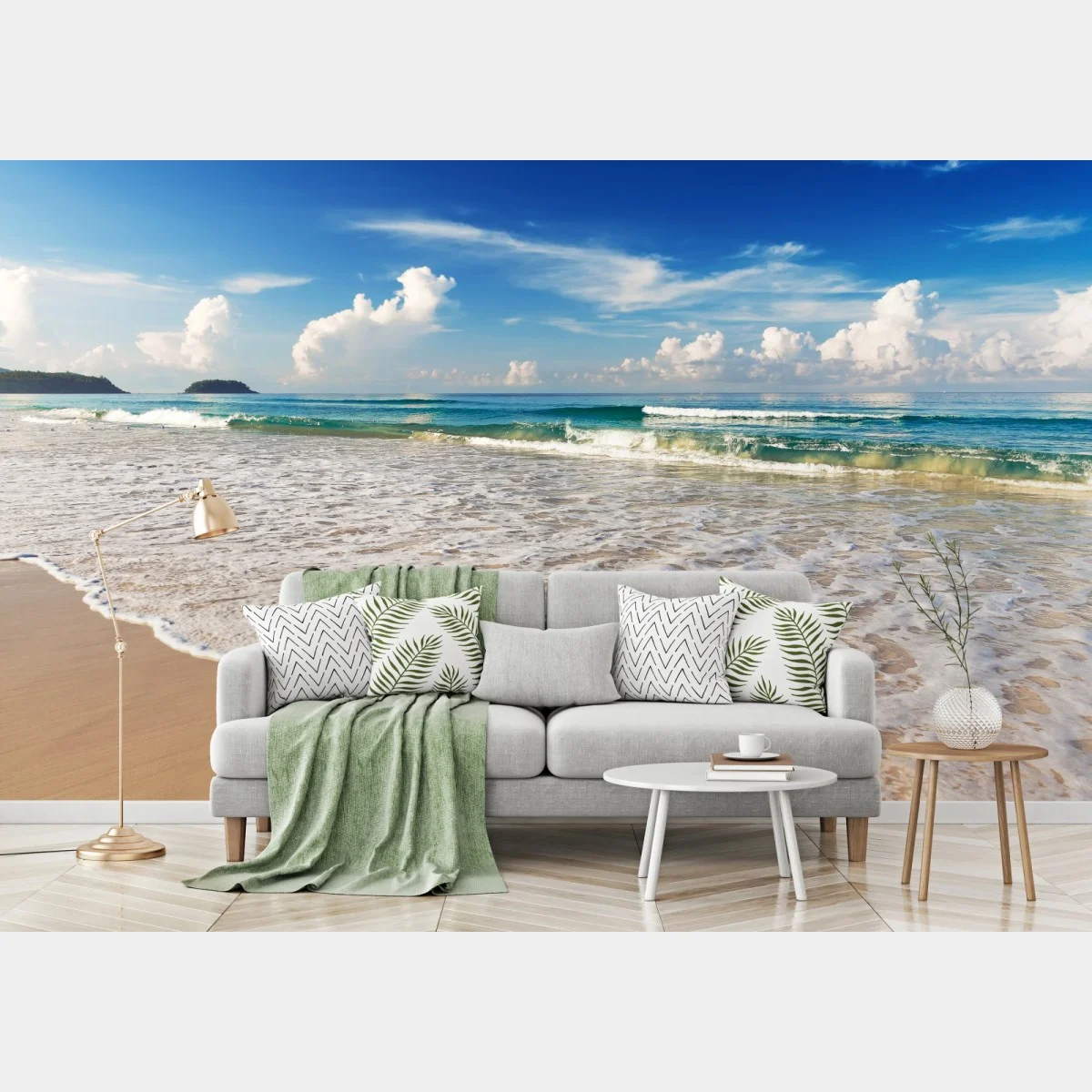 Carta da parati orizzonte turchese sulla spiaggia di Karon, Phuket • Wallissimo® Carta da parati orizzonte turchese sulla spiaggia di Karon, Phuket • Wallissimo®