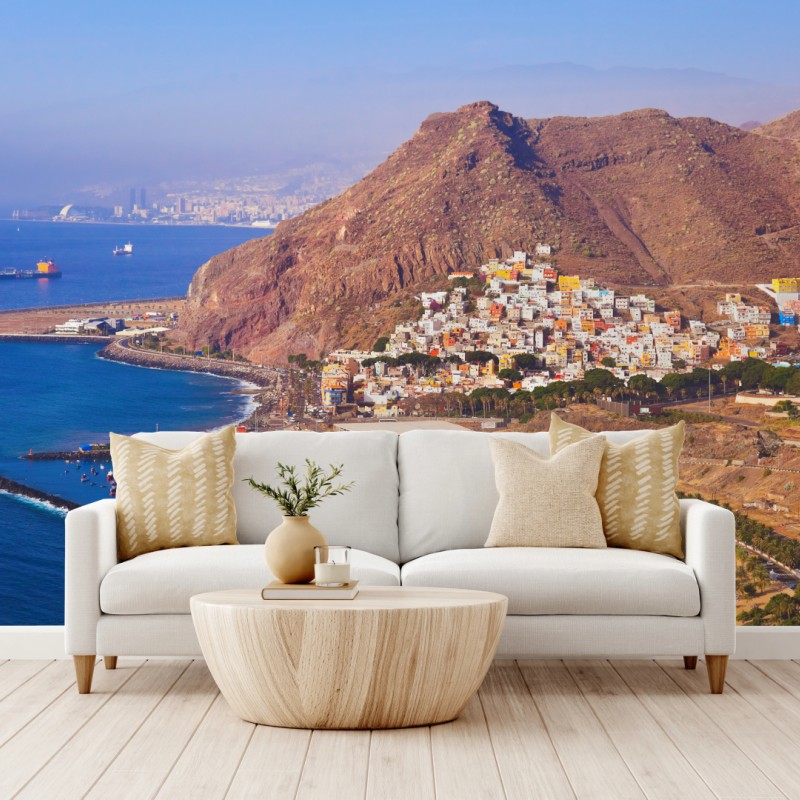 Carta da parati vista panoramica su Las Teresitas, Tenerife