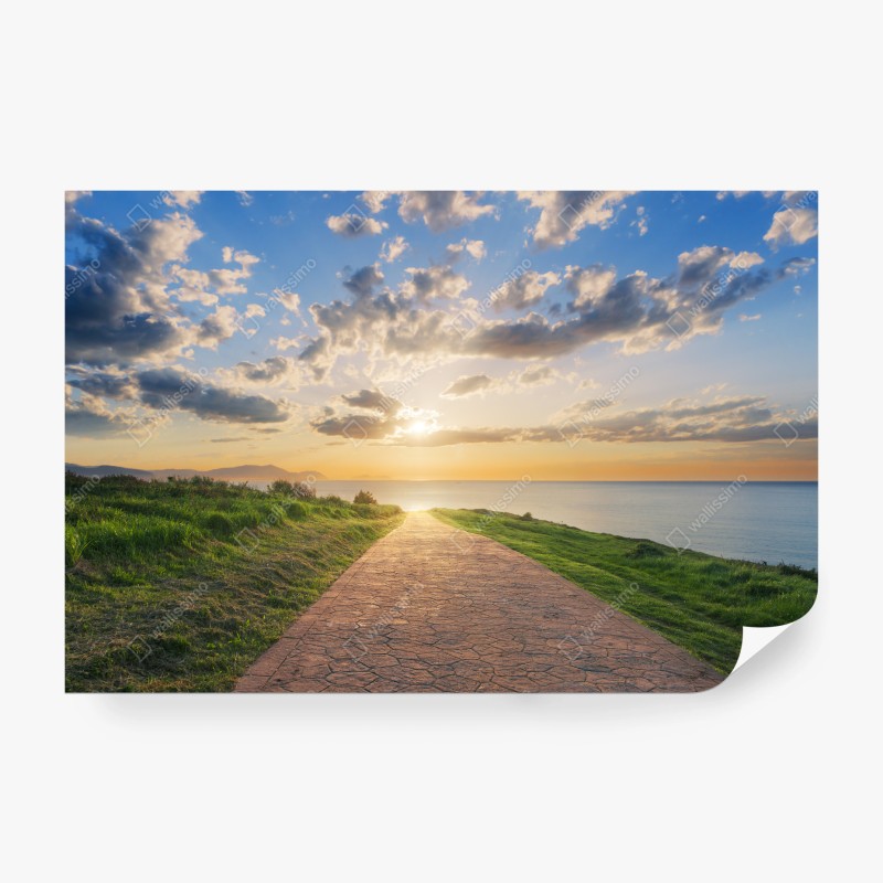 Carta da parati tramonto sul mare a Getxo