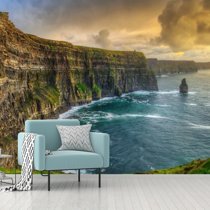 Carta da parati scogliere selvagge d'Irlanda al tramonto