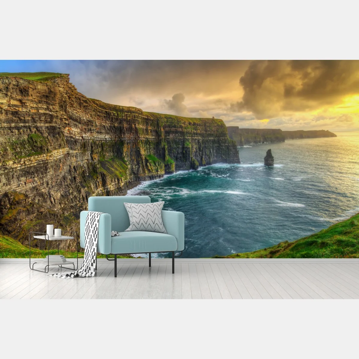 Carta da parati scogliere selvagge d'Irlanda al tramonto • Wallissimo® Carta da parati scogliere selvagge d'Irlanda al tramonto • Wallissimo®