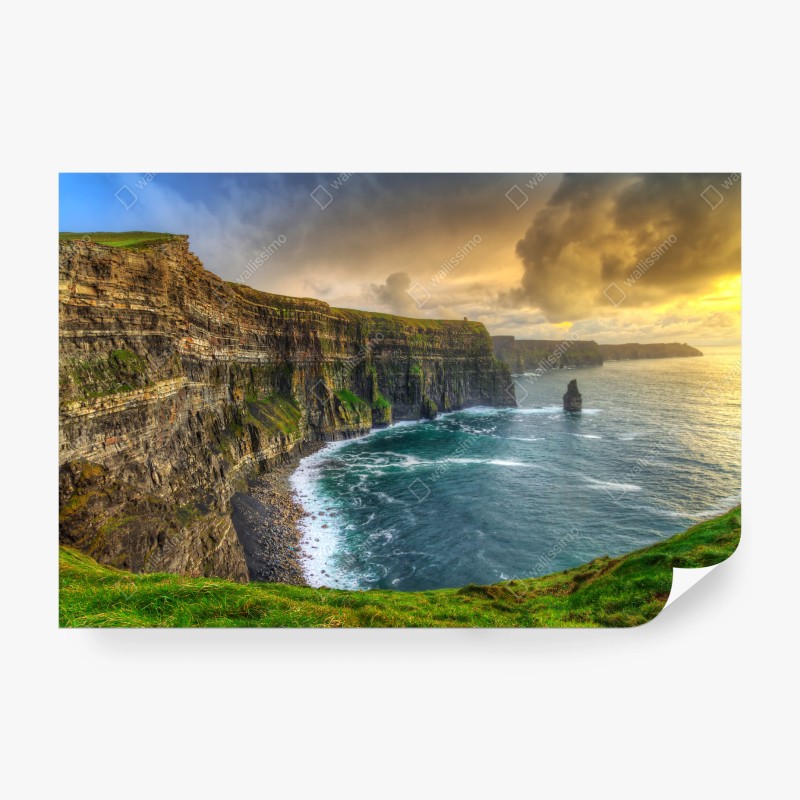 Carta da parati scogliere selvagge d'Irlanda al tramonto