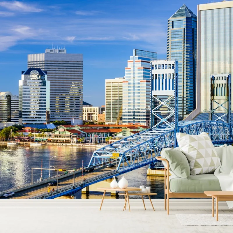 Carta da parati skyline di Jacksonville sul fiume St. Johns