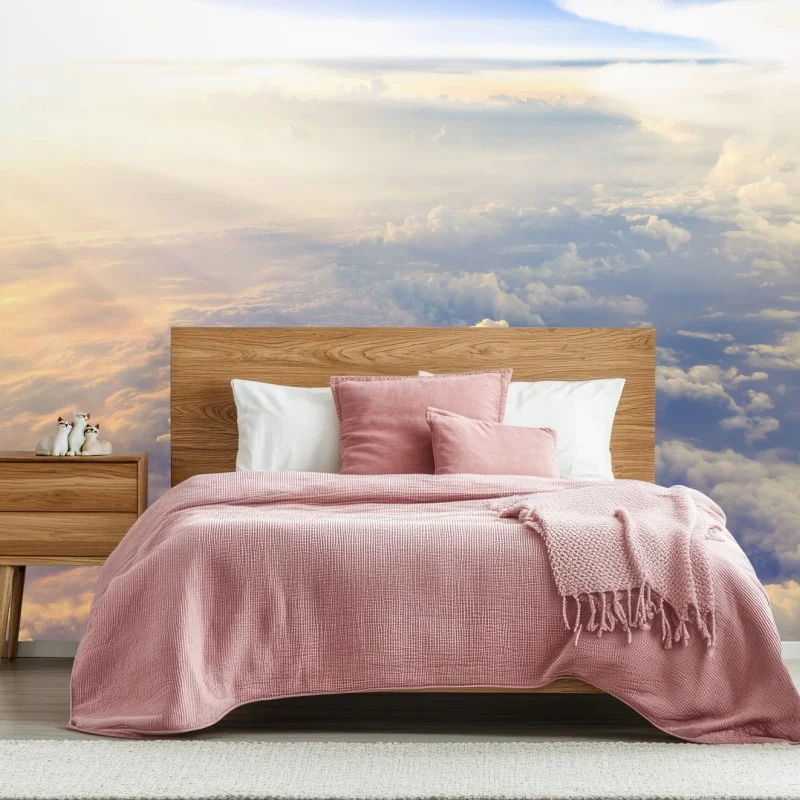 Carta da parati orizzonte di nuvole dorate visto dall'alto