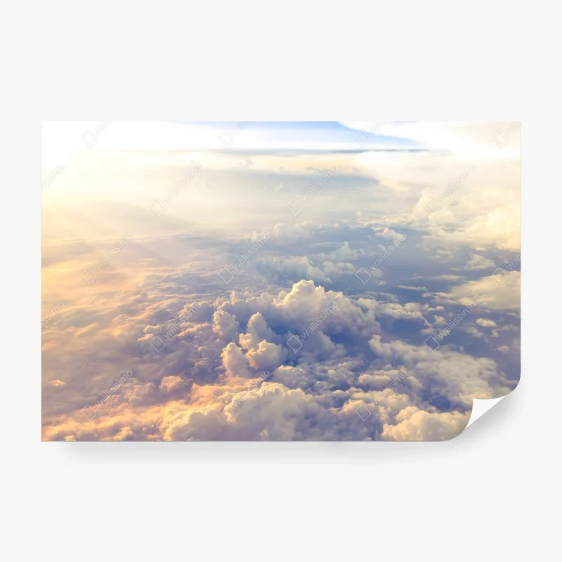 Carta da parati orizzonte di nuvole dorate visto dall'alto