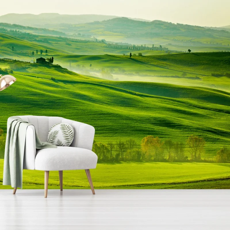 Carta da parati paesaggio ondulato a San Quirico d'Orcia, Toscana