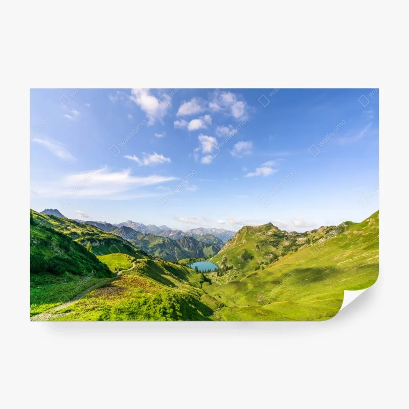 Carta da parati serenità alpina sul lago cristallino