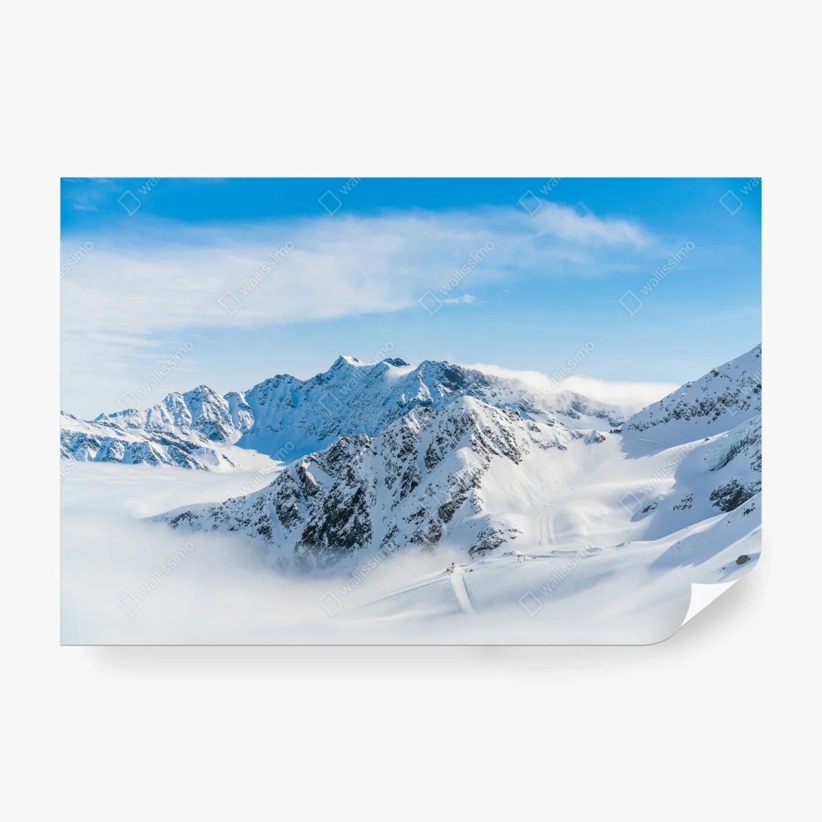 Carta da parati panorama innevato del ghiacciaio Kaunertal • Wallissimo®