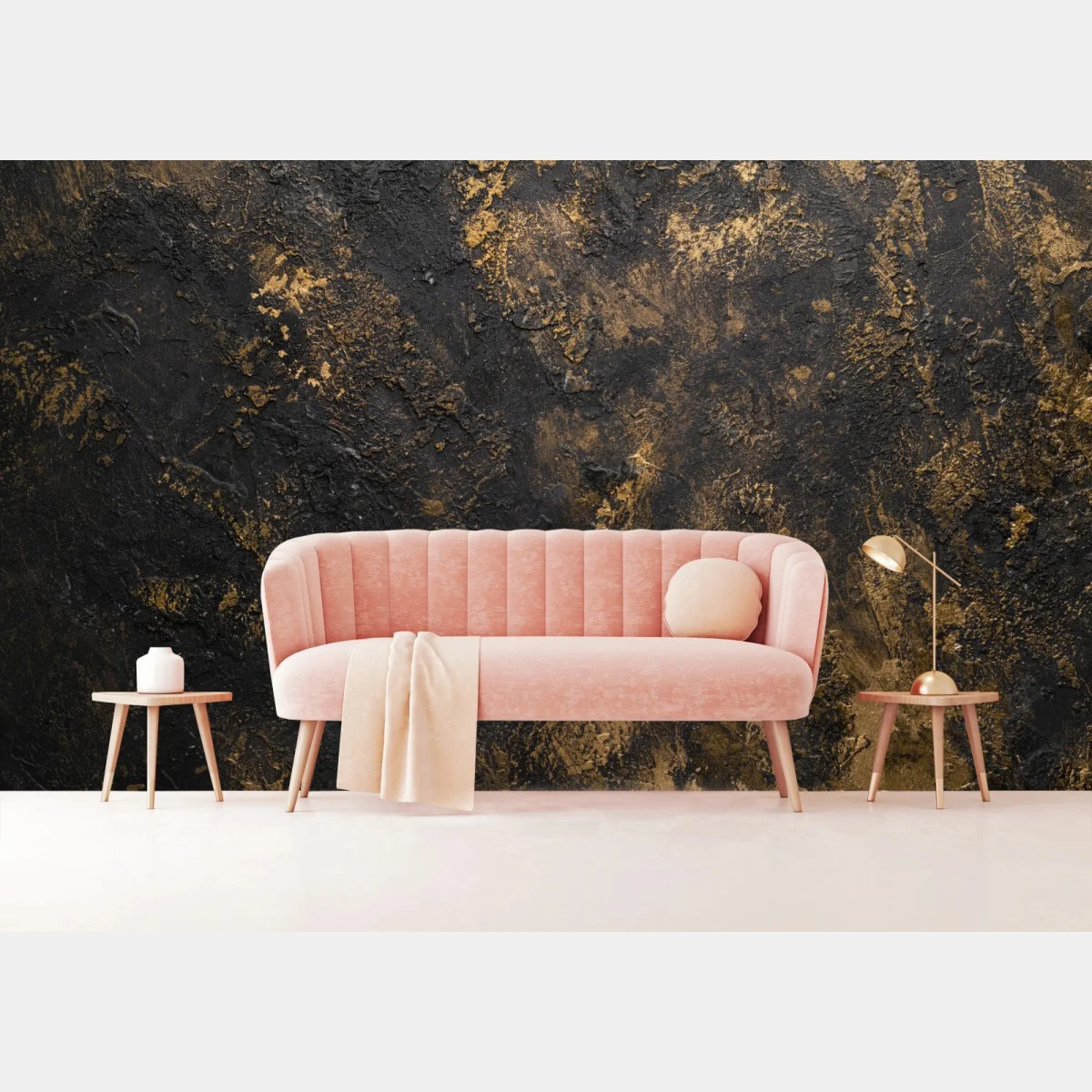 Carta da parati elegante texture nera con sfumature dorate • Wallissimo® Carta da parati elegante texture nera con sfumature dorate • Wallissimo®