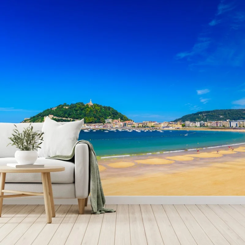 Carta da parati panorama marittimo della baia soleggiata