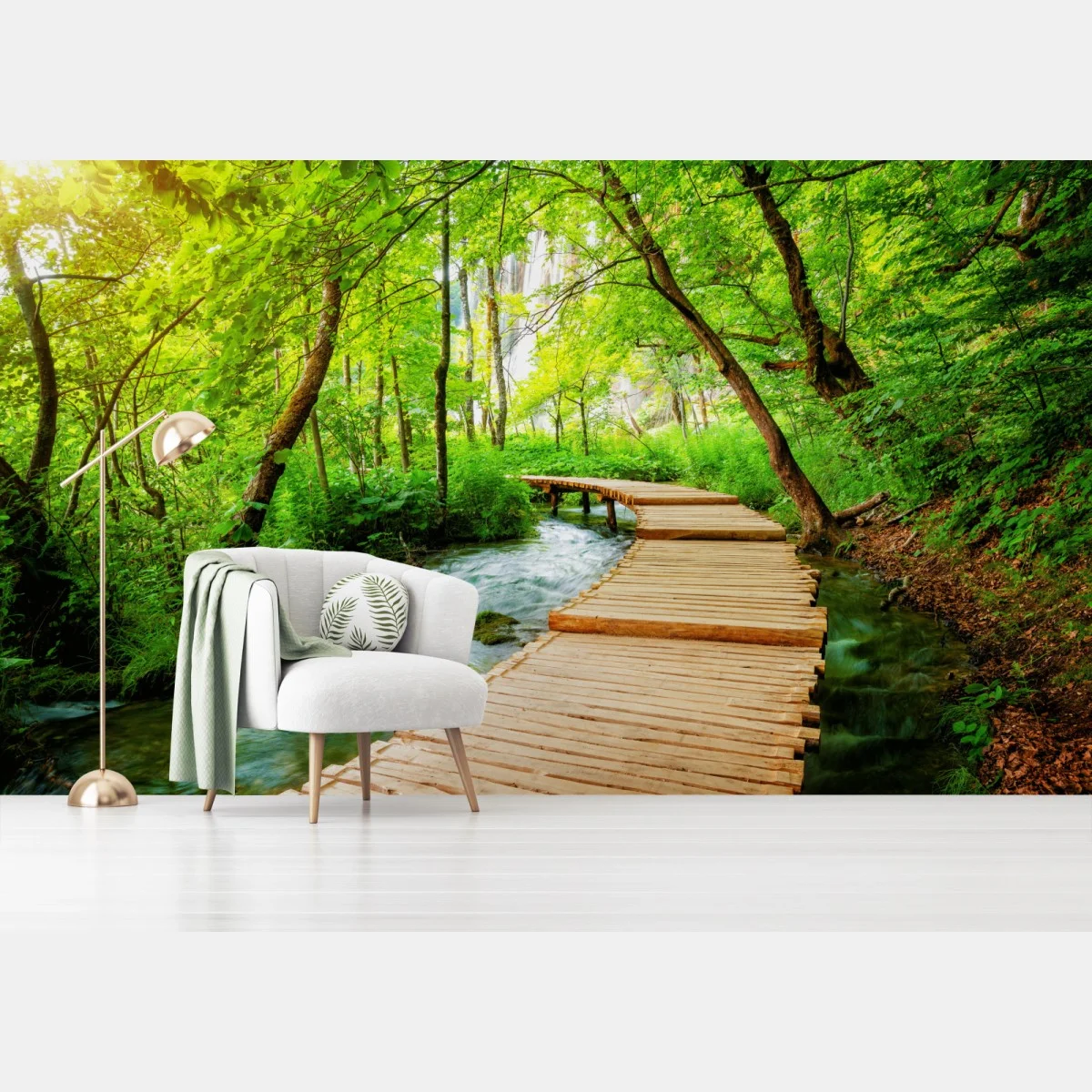 Carta da parati sentiero di legno nel Parco Nazionale dei Laghi di Plitvice • Wallissimo® Carta da parati sentiero di legno nel Parco Nazionale dei Laghi di Plitvice • Wallissimo®