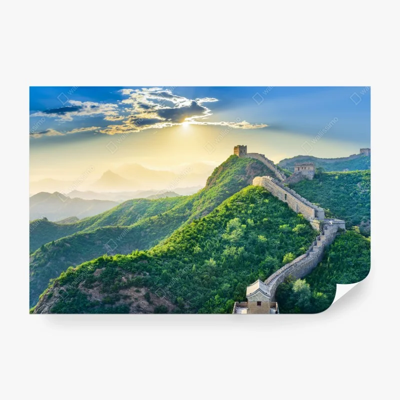 Carta da parati panorama epico della Grande Muraglia Cinese al tramonto