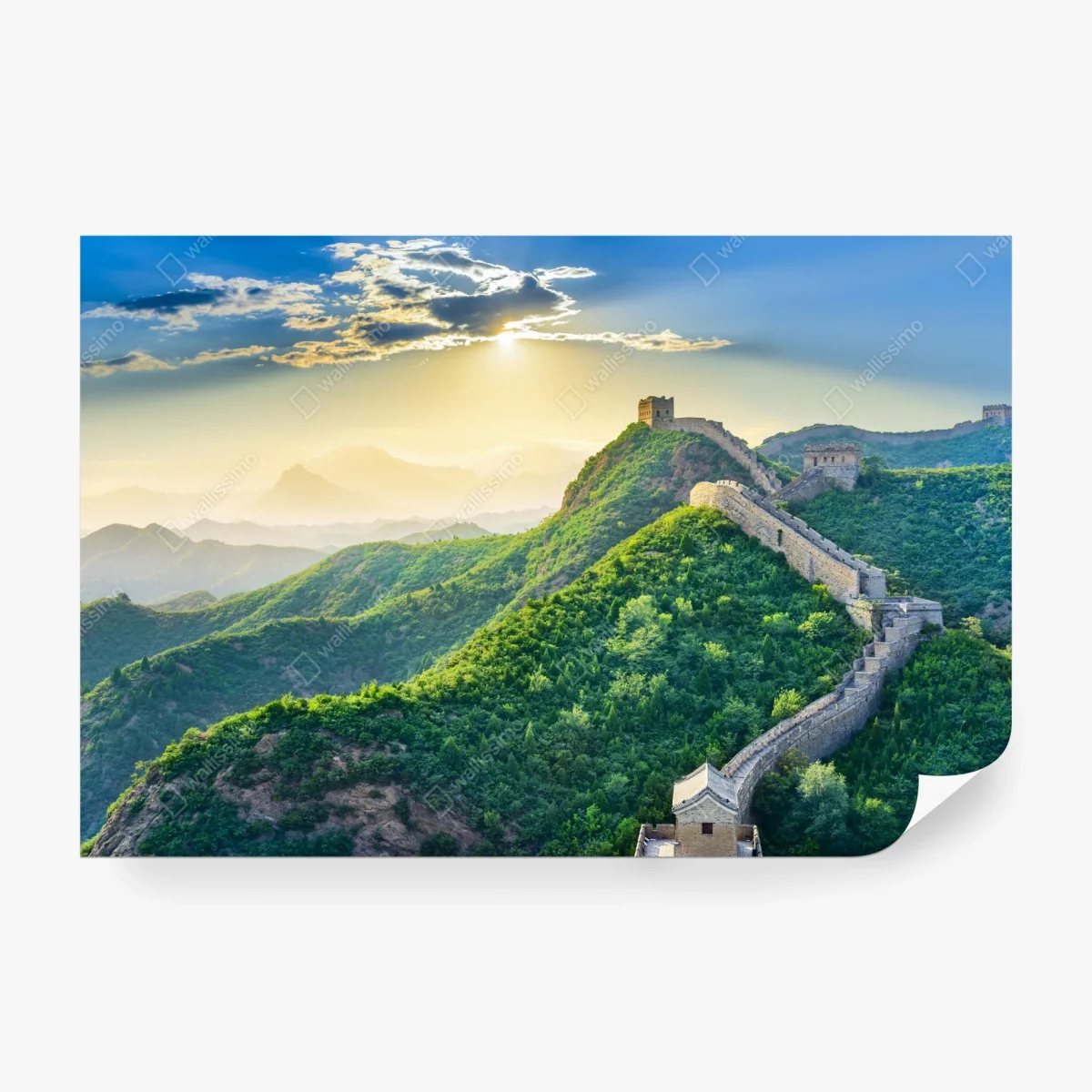 Carta da parati panorama epico della Grande Muraglia Cinese al tramonto • Wallissimo® Carta da parati panorama epico della Grande Muraglia Cinese al tramonto • Wallissimo®