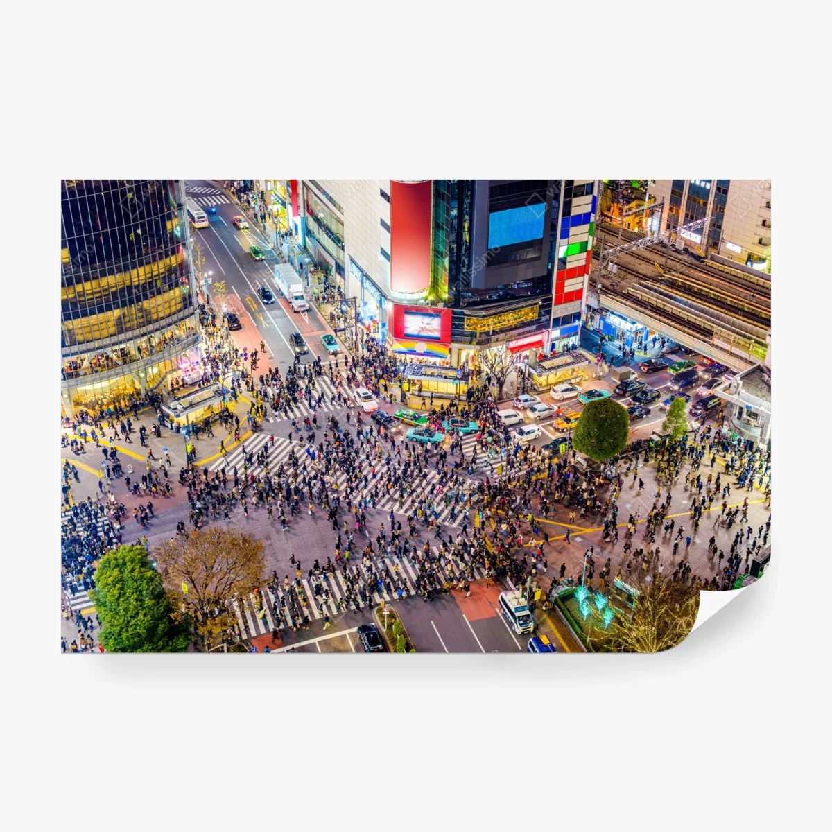 Carta da parati panorama notturno di Shibuya • Wallissimo® Carta da parati panorama notturno di Shibuya • Wallissimo®