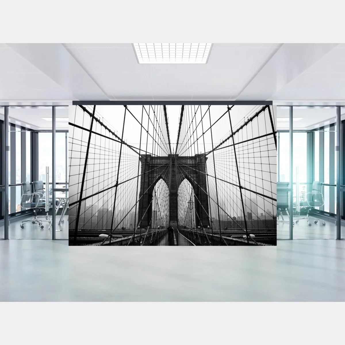 Carta da parati visione simmetrica del ponte di Brooklyn • Wallissimo® Carta da parati visione simmetrica del ponte di Brooklyn • Wallissimo®