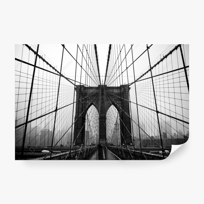 Carta da parati visione simmetrica del ponte di Brooklyn