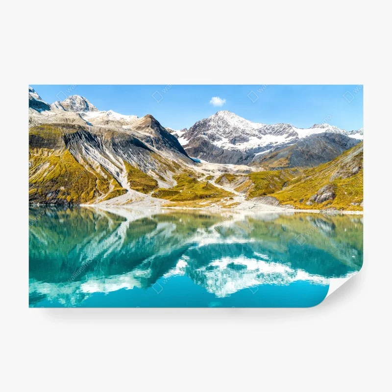 Carta da parati riflessi alpini sul lago cristallino • Wallissimo®