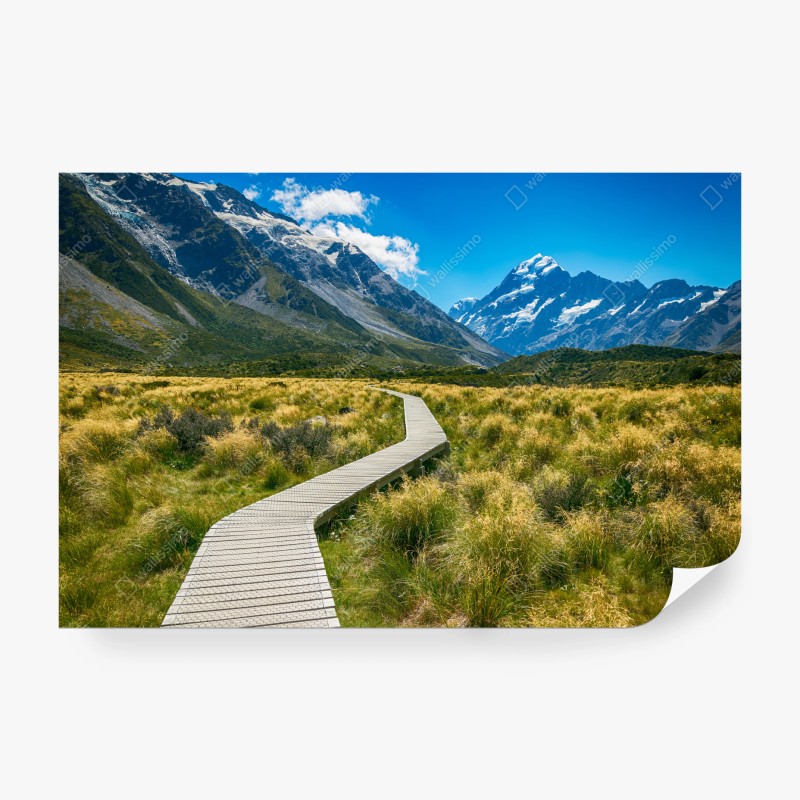 Carta da parati sentiero verso le montagne innevate