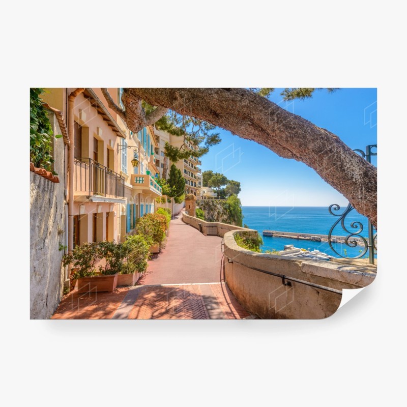 Carta da parati passeggiata panoramica sul mare a Monaco