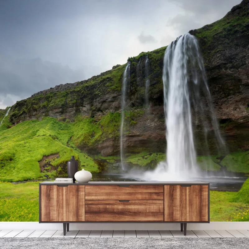 Carta da parati paesaggio mozzafiato di Seljalandsfoss, Islanda