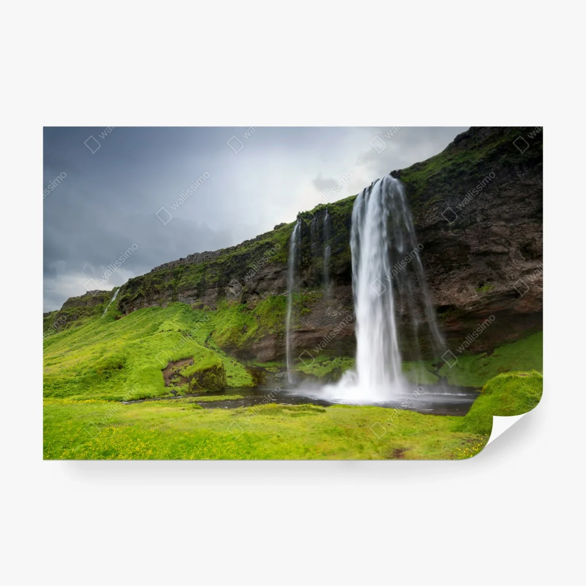 Carta da parati paesaggio mozzafiato di Seljalandsfoss, Islanda • Wallissimo® Carta da parati paesaggio mozzafiato di Seljalandsfoss, Islanda • Wallissimo®