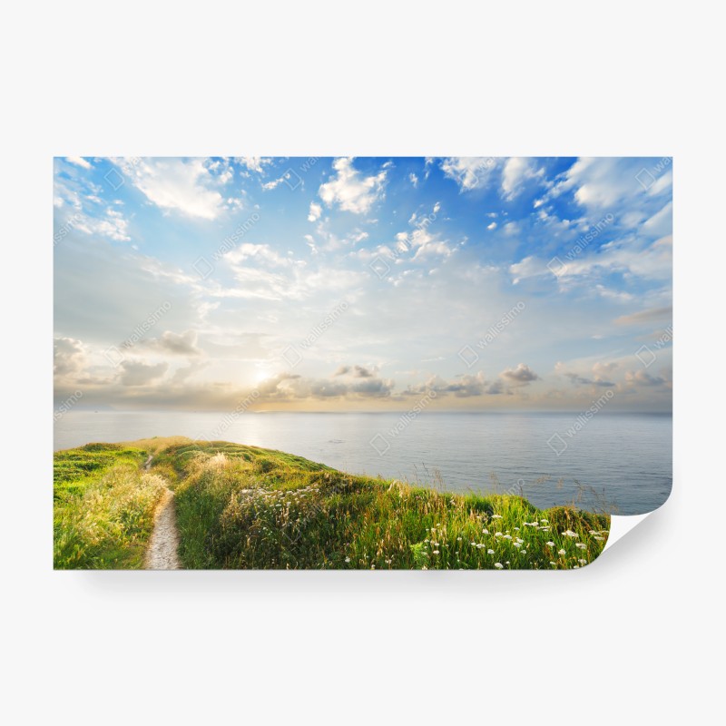 Carta da parati sentiero verso il mare al tramonto
