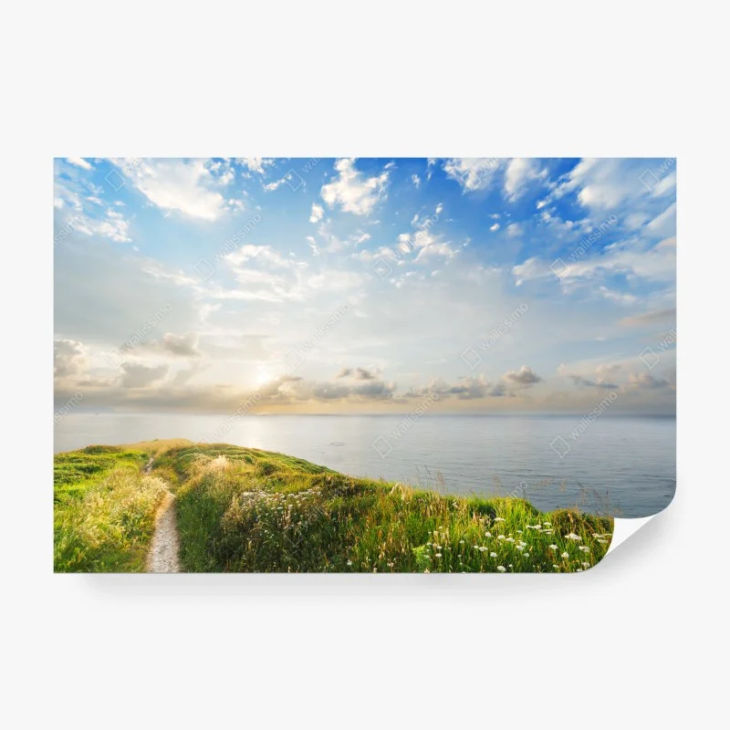 Carta da parati sentiero verso il mare al tramonto
