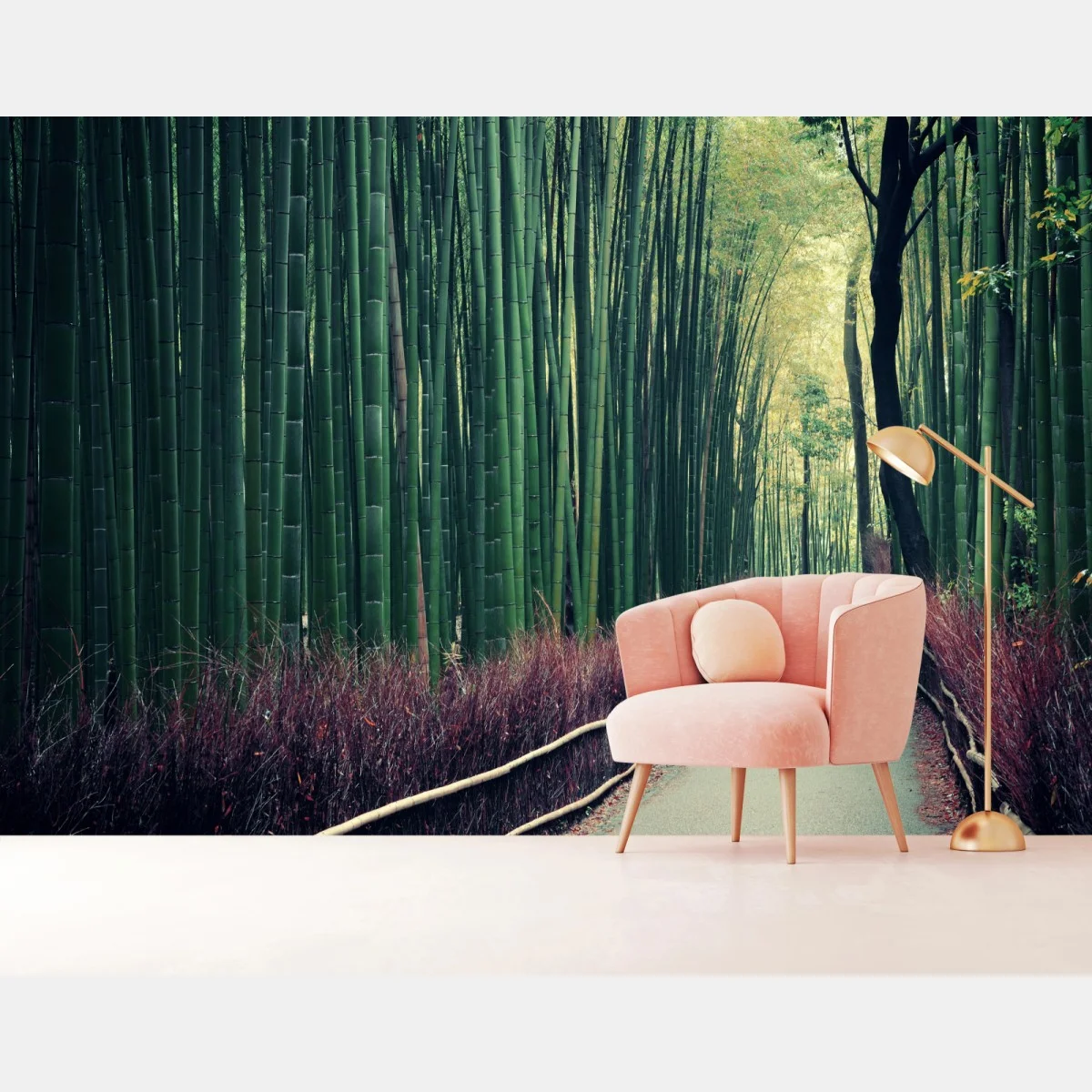 Carta da parati sentiero sereno nel bosco di bambù di Arashiyama • Wallissimo® Carta da parati sentiero sereno nel bosco di bambù di Arashiyama • Wallissimo®