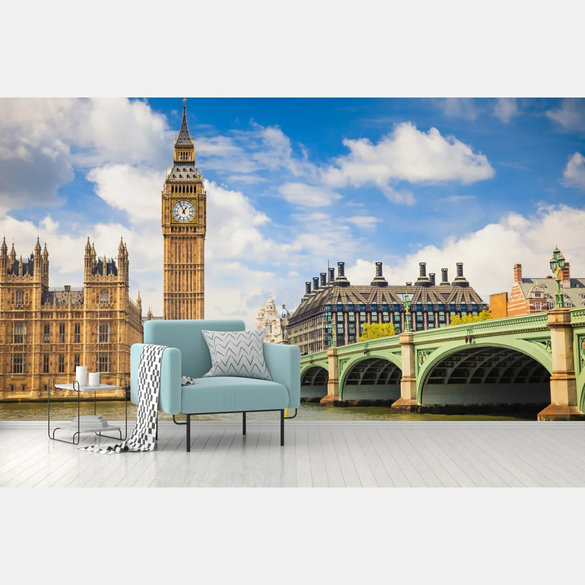 Carta da parati vista panoramica di Londra con Big Ben e ponte sul Tamigi • Wallissimo® Carta da parati vista panoramica di Londra con Big Ben e ponte sul Tamigi • Wallissimo®