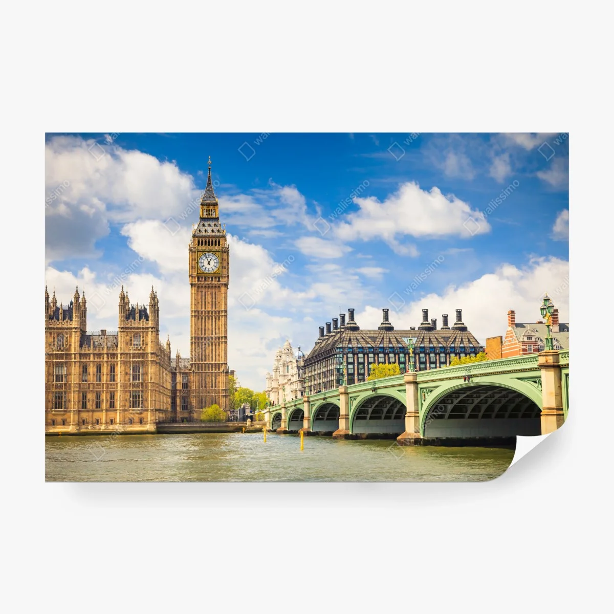 Carta da parati vista panoramica di Londra con Big Ben e ponte sul Tamigi • Wallissimo® Carta da parati vista panoramica di Londra con Big Ben e ponte sul Tamigi • Wallissimo®