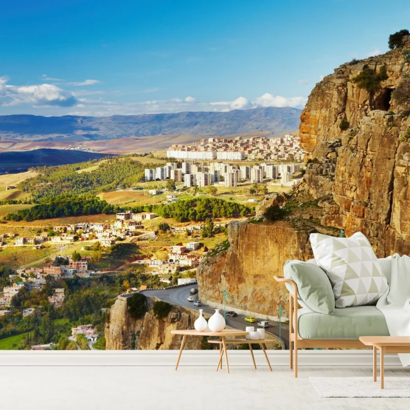 Carta da parati panorama spettacolare di Constantine tra gole e scogliere • Wallissimo® Carta da parati panorama spettacolare di Constantine tra gole e scogliere • Wallissimo®