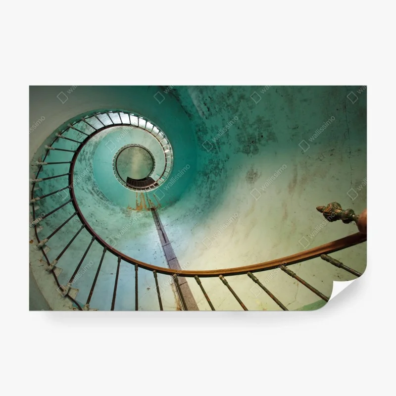 Carta da parati spirale architettonica turchese