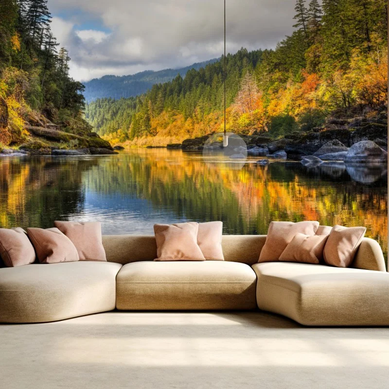 Carta da parati riflessi d'autunno sul Rogue River