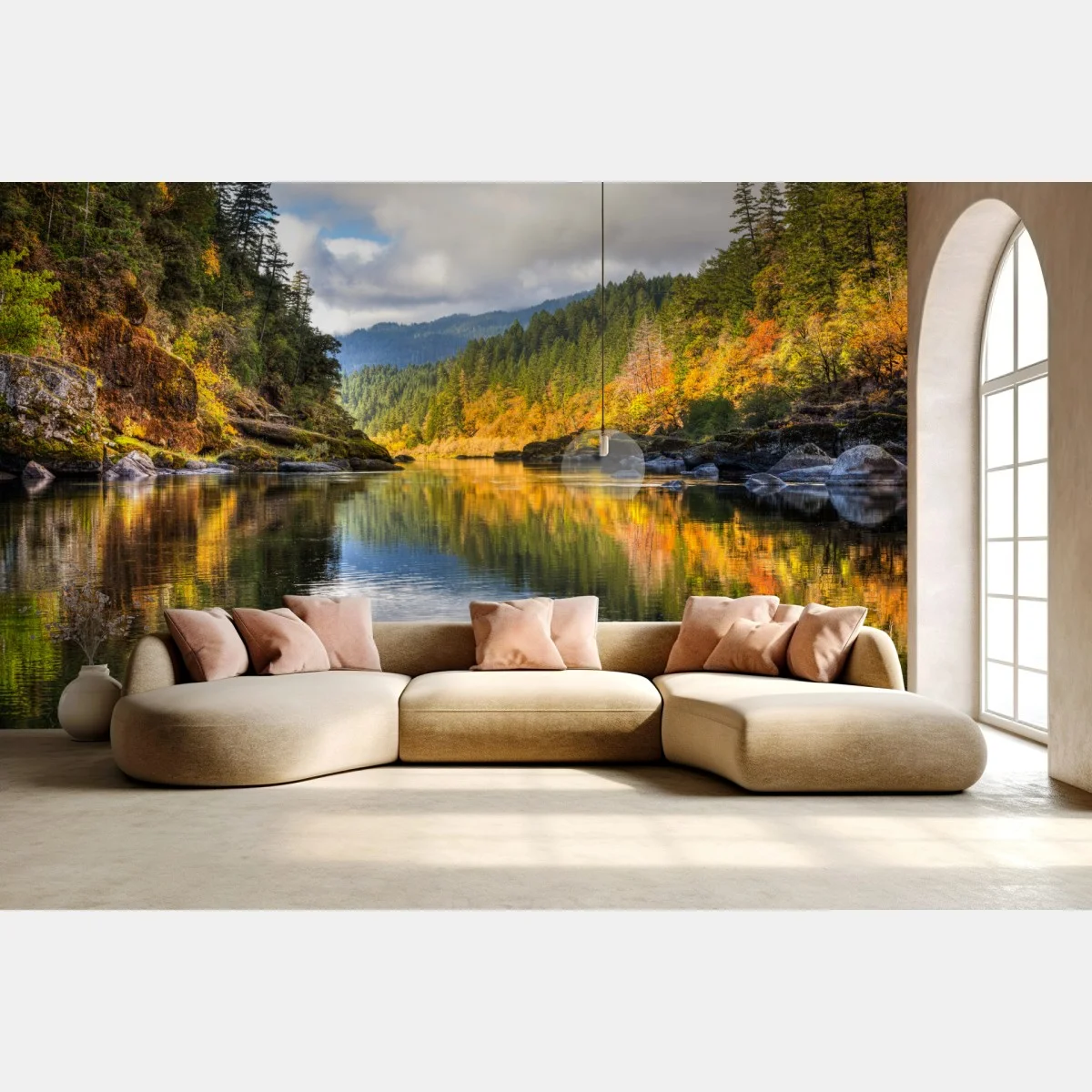 Carta da parati riflessi d'autunno sul Rogue River • Wallissimo® Carta da parati riflessi d'autunno sul Rogue River • Wallissimo®