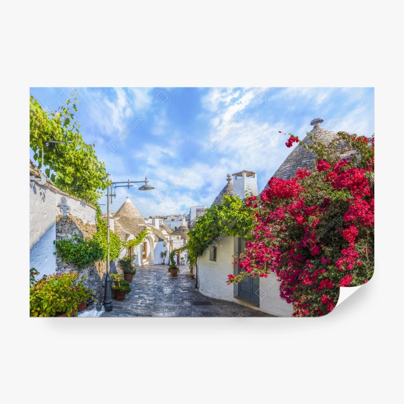 Carta da parati vicolo dei trulli di Alberobello, Puglia